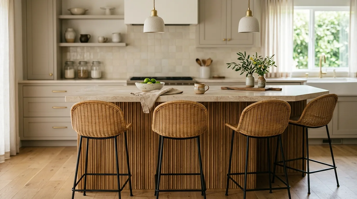 Let the countertop material make the island feel special inspiration for a kitchen with an island.